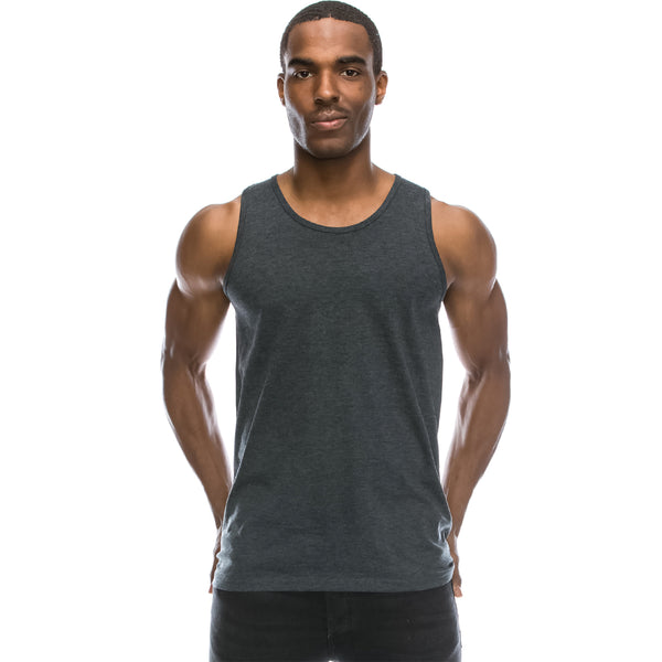 Basic Solid Jersey Tank Top (Charcoal)