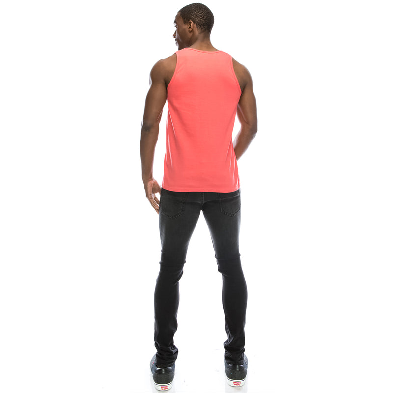 Basic Solid Jersey Tank Top (Coral)