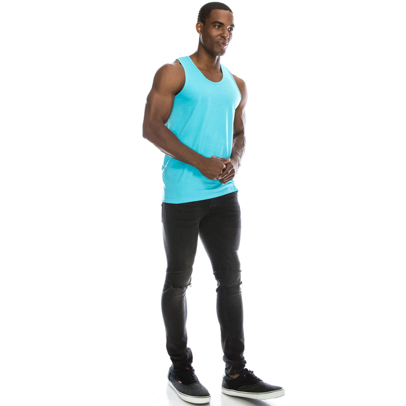 Basic Solid Jersey Tank Top (Pacific Blue)