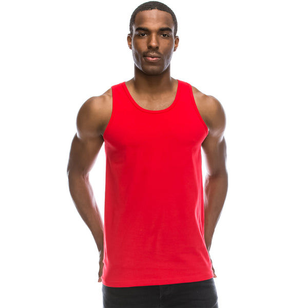 Basic Solid Jersey Tank Top (Red)