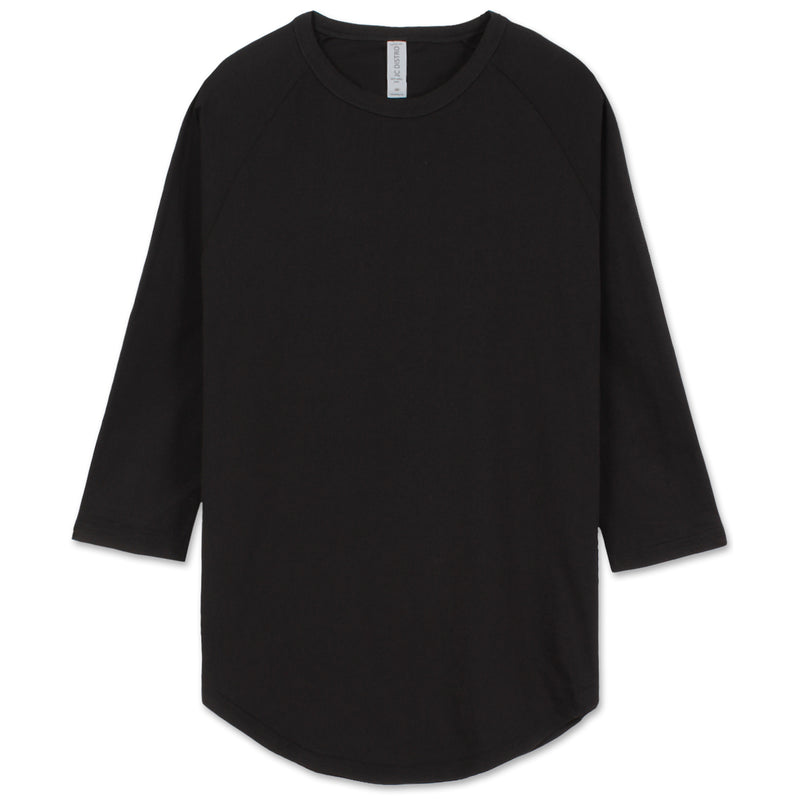 All-Black Raglan Baseball Jersey T-Shirts