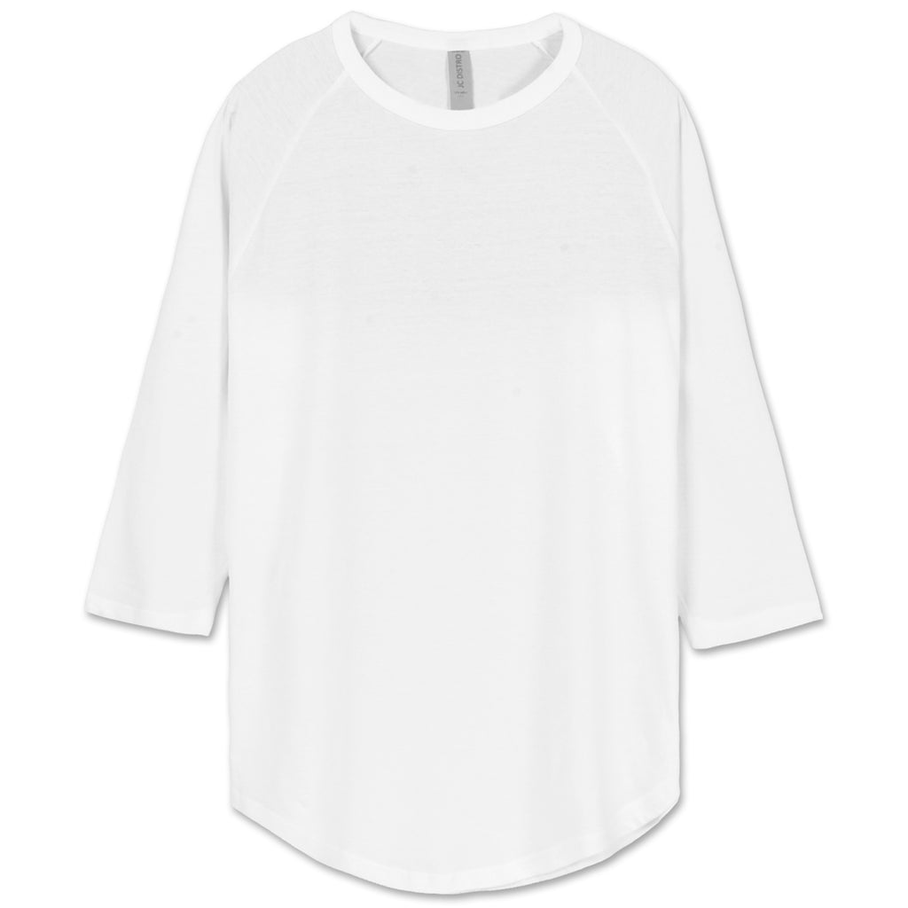 Longline Baseball T-Shirt White Burgundy