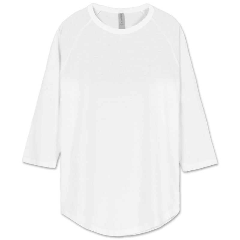All-White Raglan Baseball Jersey T-Shirt