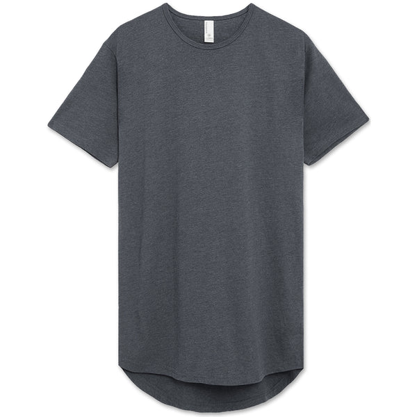Drop Cut Longline T-Shirt (Denim Heather)