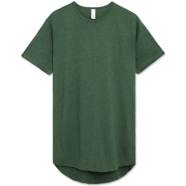 Drop Cut Longline T-Shirt (Green Heather)