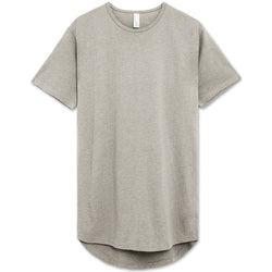 Drop Cut Longline T-Shirt (Grey Melange)