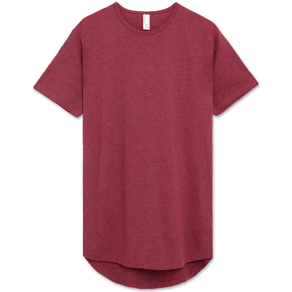Drop Cut Longline T-Shirt (Burgundy H)