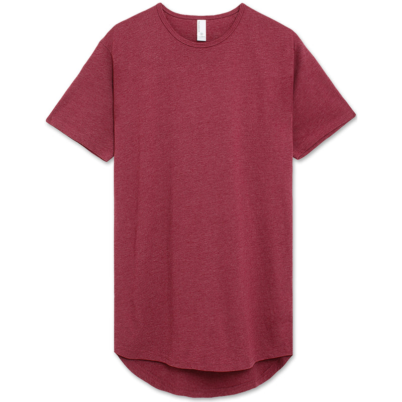 Drop Cut Longline T-Shirt (Burgundy H)