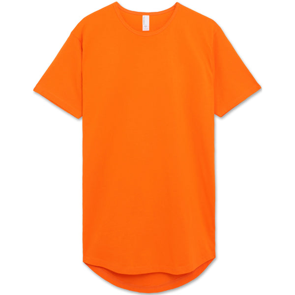 Drop Cut Longline T-Shirt (Orange)